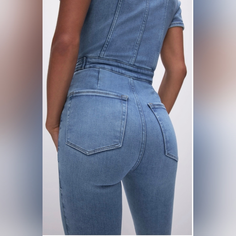 Good American - Fit For Success Denim Jumpsuit - Picture 8 of 8